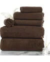Lavish Home 6pc Cotton Towel Set In Chocolate