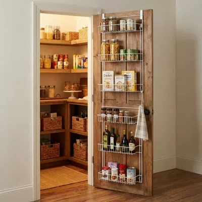 Lavish Home 6-tier Over The Door Organizer - Adjustable Pantry Rack For Kitchen Storage And Organization In White