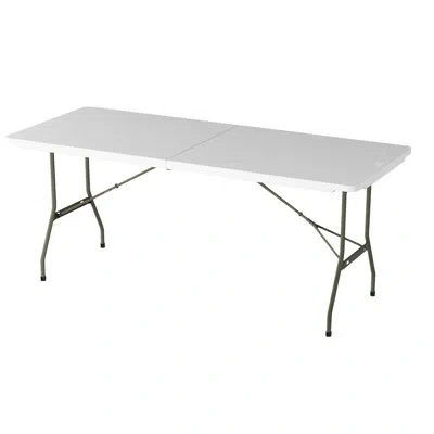 Lavish Home 71" Plastic Rectangular Portable 6-foot Folding Table - Indoor And Outdoor Table In White