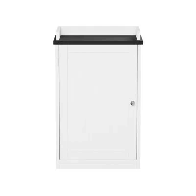 Lavish Home Bathroom Floor Cabinet- 29” Free Standing White Storage Cupboard For Bath Towels Or Laundry Room Adj In Painted
