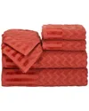 Lavish Home Chevron Egyptian Cotton 6pc Towel Set In Brick