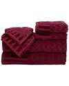 Lavish Home Chevron Egyptian Cotton 6pc Towel Set In Burgundy