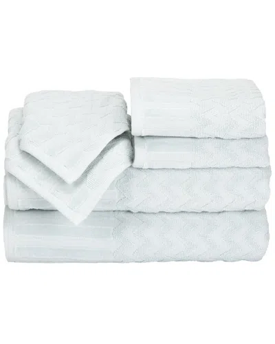 Lavish Home Chevron Egyptian Cotton 6pc Towel Set In Green