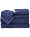 Lavish Home Chevron Egyptian Cotton 6pc Towel Set In Navy