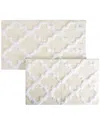 Lavish Home Cotton Plush 2pc Bath Mat Set In Bone