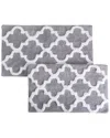 Lavish Home Cotton Plush 2pc Bath Mat Set In Silver