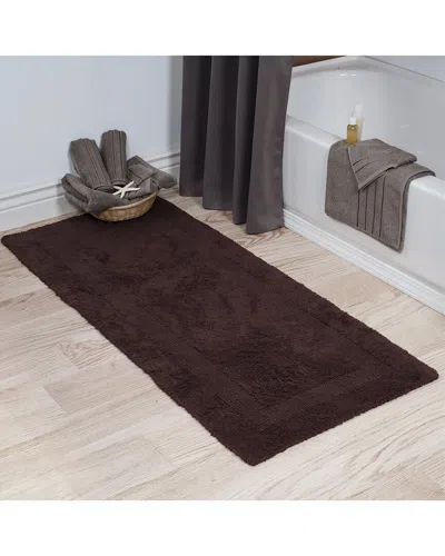 LAVISH HOME LAVISH HOME COTTON PLUSH REVERSIBLE LONG BATH MAT