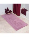 Lavish Home Cotton Plush Reversible Long Bath Mat In Rose