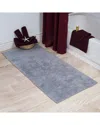 Lavish Home Cotton Plush Reversible Long Bath Mat In Silver