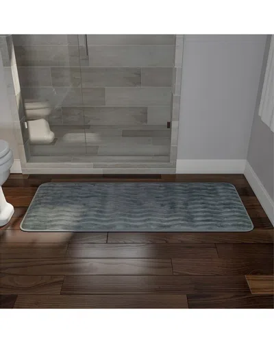 Lavish Home Extra Long Memory Foam Quick-dry Bath Mat In Platinum