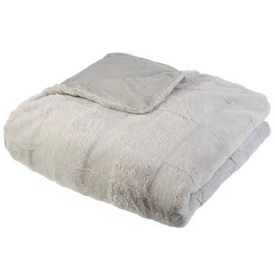 Lavish Home Faux Fur Blanket - 60x80-inch Queen Size Throw Blanket With Plush Faux Fur Front And Mink Fur Back - In Gray