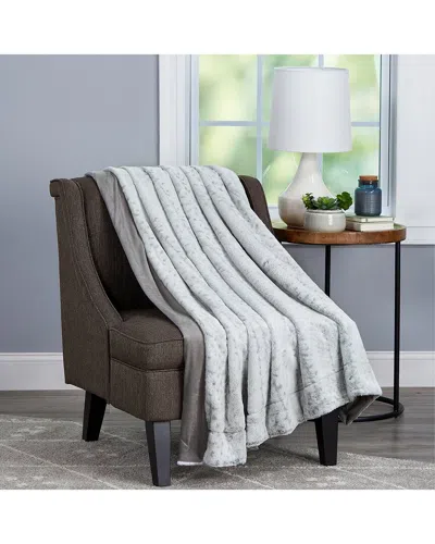 Lavish Home Faux Rabbit Fur Throw Blanket In Brown