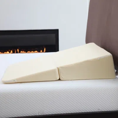 Lavish Home Folding Wedge Pillow-supportive Memory Foam Pillow With Cover-great For Better Sleep In Cream