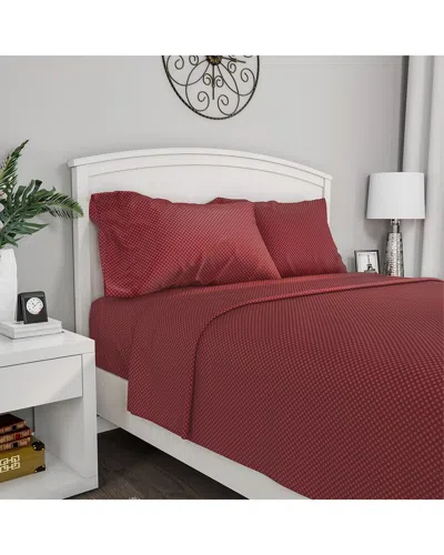 Lavish Home Hypoallergenic Sheet Set In Burgundy