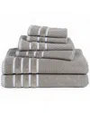 Lavish Home Rice Weave 6pc Cotton Towel Set In Taupe