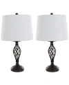 Lavish Home Set Of 2 Cage Lamp Set In White