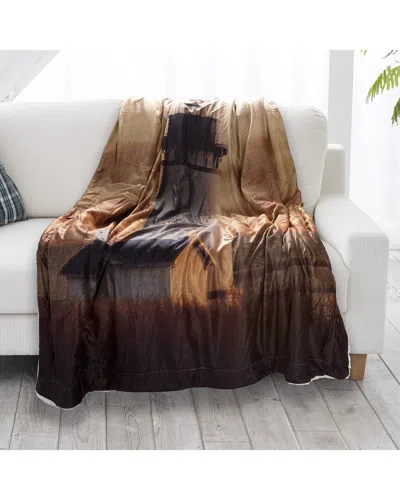 Lavish Home Sherpa Fleece Throw Blanket In Multi
