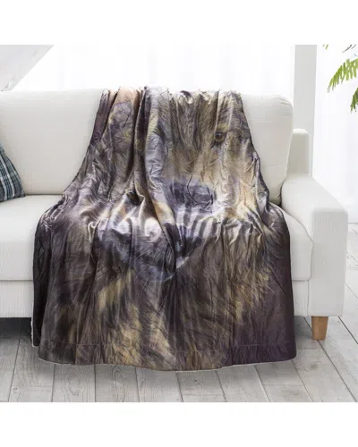 Lavish Home Sherpa Fleece Throw Blanket In Multi