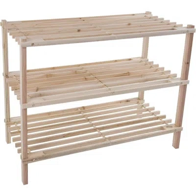 Lavish Home Shoe Storage Rack - 3-tier Wood Shoe Organizer For Closet, Bathroom, Entryway - Shoe Shelf Holds 9 P In Natural Wood