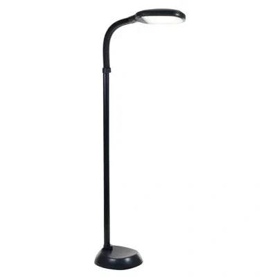 Lavish Home Sunlight 60" Led Task Floor Lamp - Full Spectrum Natural Sunlight Lamp With Bendable Neck In Black