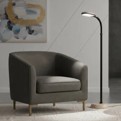 Lavish Home Sunlight 63.5" Task Floor Lamp In Tan;tan