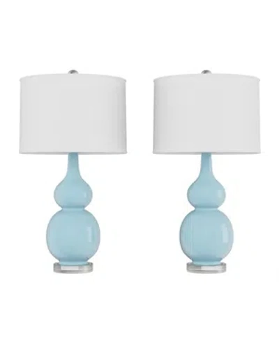 Lavish Home Table Lamps - Set Of 2 In Blue