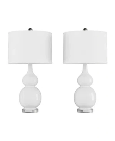 Lavish Home Table Lamps - Set Of 2 In White