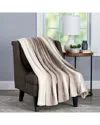 Lavish Home Xl Long Sherpa Faux Rabbit Fur Throw Blanket In Brown