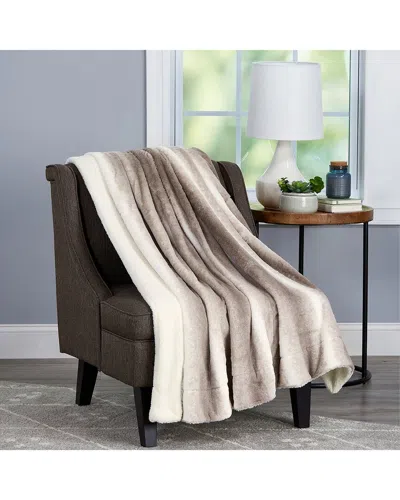 Lavish Home Xl Long Sherpa Faux Rabbit Fur Throw Blanket In Brown