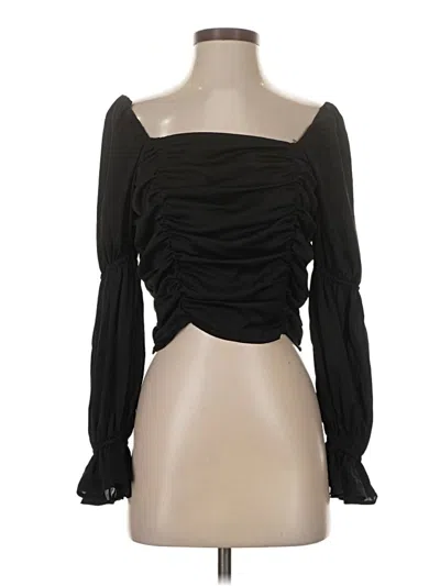 Pre-owned Lavish Long Sleeve Blouse In Black