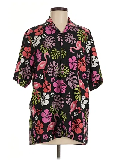 Pre-owned Lavish Short Sleeve Blouse In Black