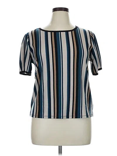 Pre-owned Lavish Short Sleeve Blouse In Blue
