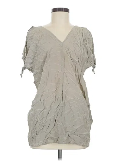 Pre-owned Lavish Short Sleeve Blouse In Gray