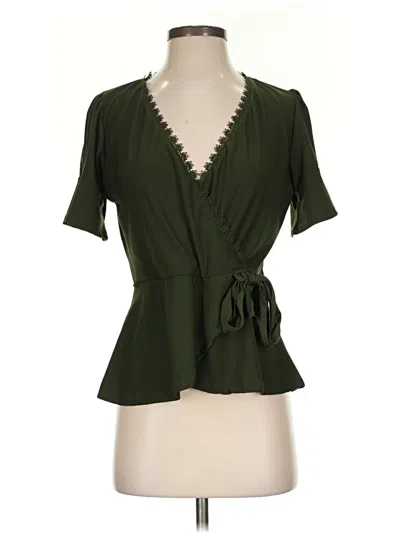 Pre-owned Lavish Short Sleeve Blouse In Green