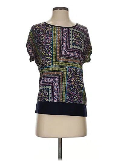Pre-owned Lavish Short Sleeve Blouse In Purple