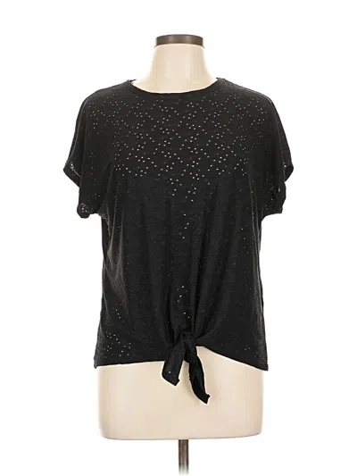 Pre-owned Lavish Short Sleeve Top Black Keyhole Neckline Tops