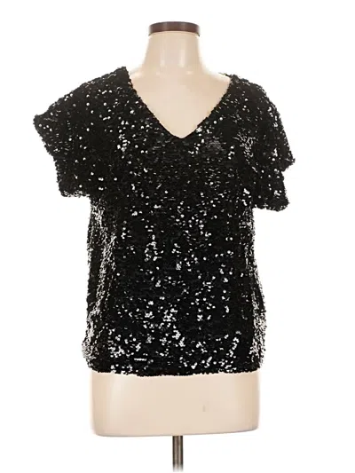 Pre-owned Lavish Short Sleeve Top Black V Neck Tops