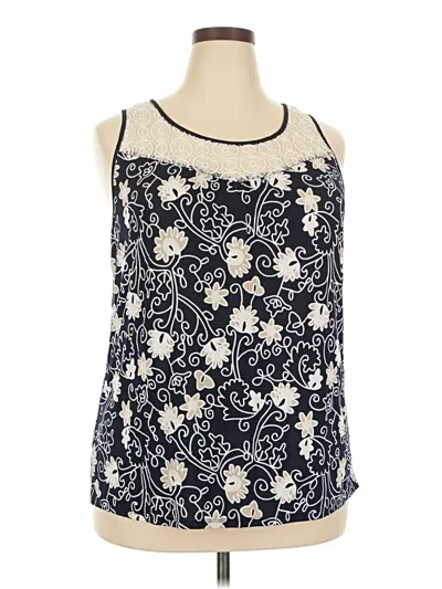 Pre-owned Lavish Sleeveless Top Blue Boatneck Tops