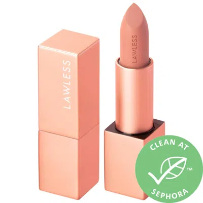 Lawless Forget The Filler Lip-plumping Line-smoothing Satin Cream Lipstick Soft Truffle 0.1 oz / 3.7 G In White
