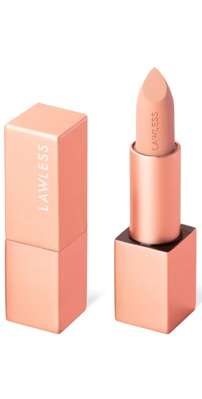 Lawless Forget The Filler Lip-plumping Line-smoothing Satin Cream Lipstick Platinum In Silver