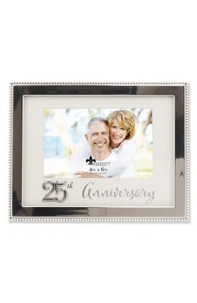 Lawrence Frames Beaded 25th Anniversary 4x6 Frame In Gray