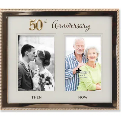 Lawrence Frames Beaded 50th Anniversary Double 4x6 Frame In Multi