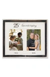 Lawrence Frames Happy 25th Anniversary Double 4x6 Frame In Silver