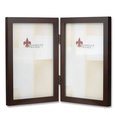 Lawrence Frames Hinged Double Picture Frame In Espresso