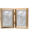 Lawrence Frames Polished Metal Hinged Double Picture Frame In Gold-tone