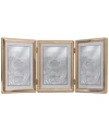 Lawrence Frames Polished Metal Hinged Triple Picture Frame In Gold-tone