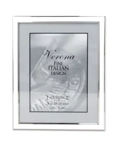 Lawrence Frames Silver Plated Metal With White Enamel Picture Frame