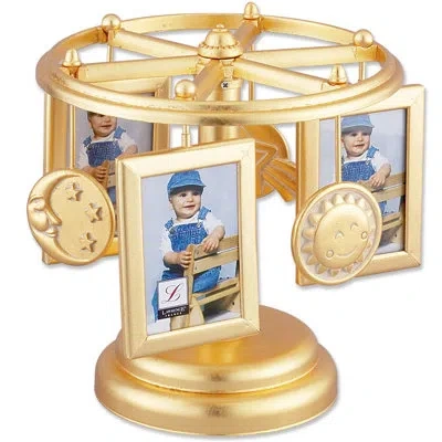 Lawrence Frames Wind Up Musical Carousel Picture Frame In Gold