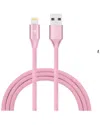 Lax Gadgets Apple Mfi Certified 10ft Pink Lightning To Usb Cable In Pink
