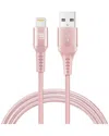 Lax Gadgets Apple Mfi Certified 10ft Rose Lightning To Usb Cable In Rose